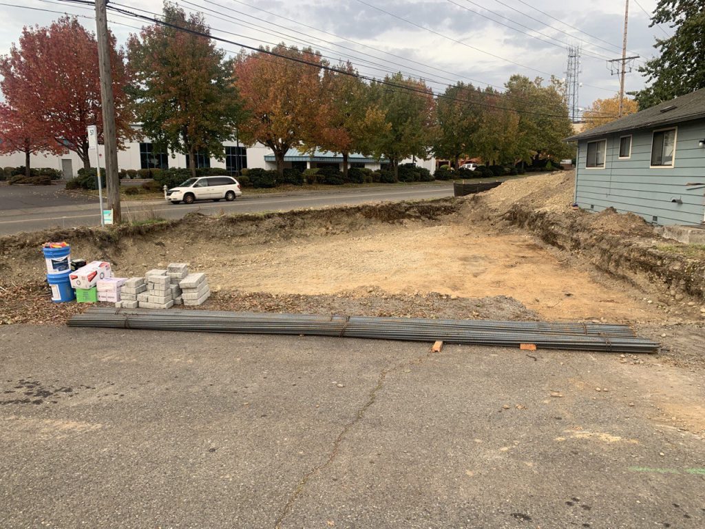 foundation contractor preparing building site