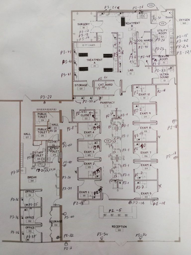 electrical plan for veterinary clinic commercial project seattle