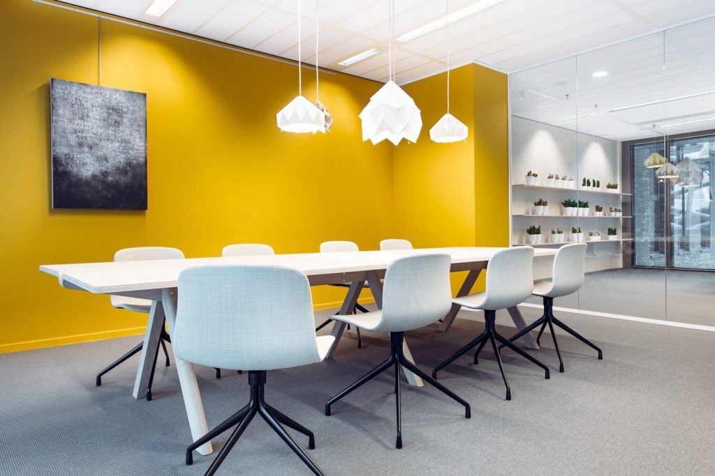 Modern commercial workspace interior painting project Seattle