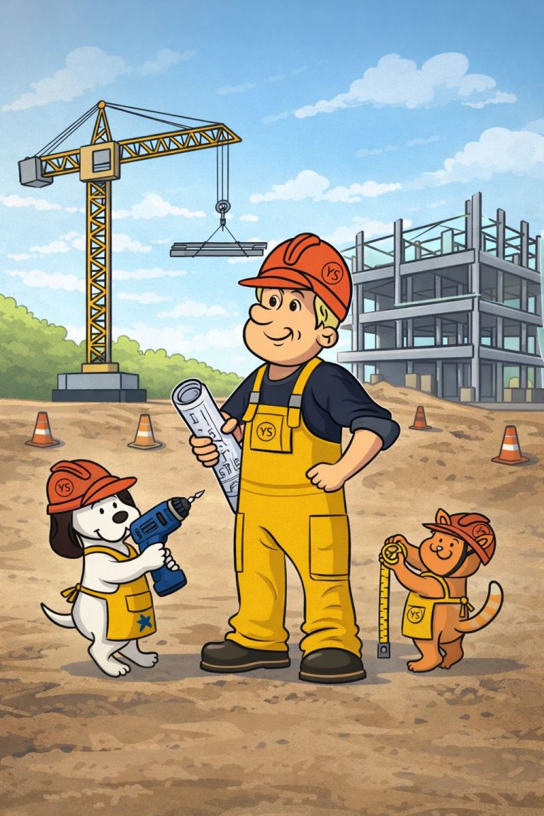 YSG Construct construction team illustration on building site in Seattle