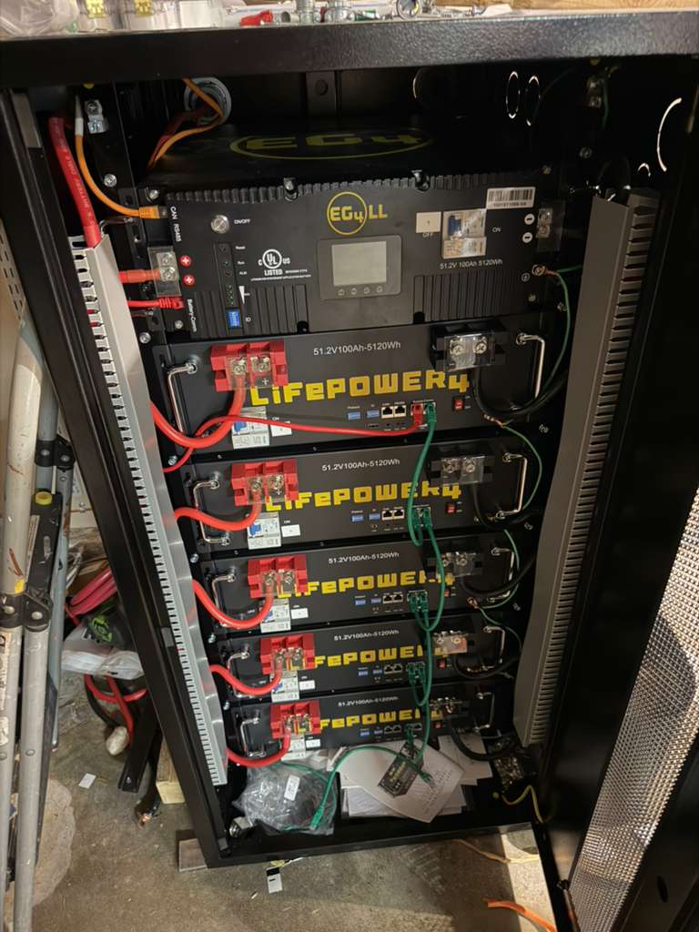 LifePower battery stack wired in a Redmond, WA home