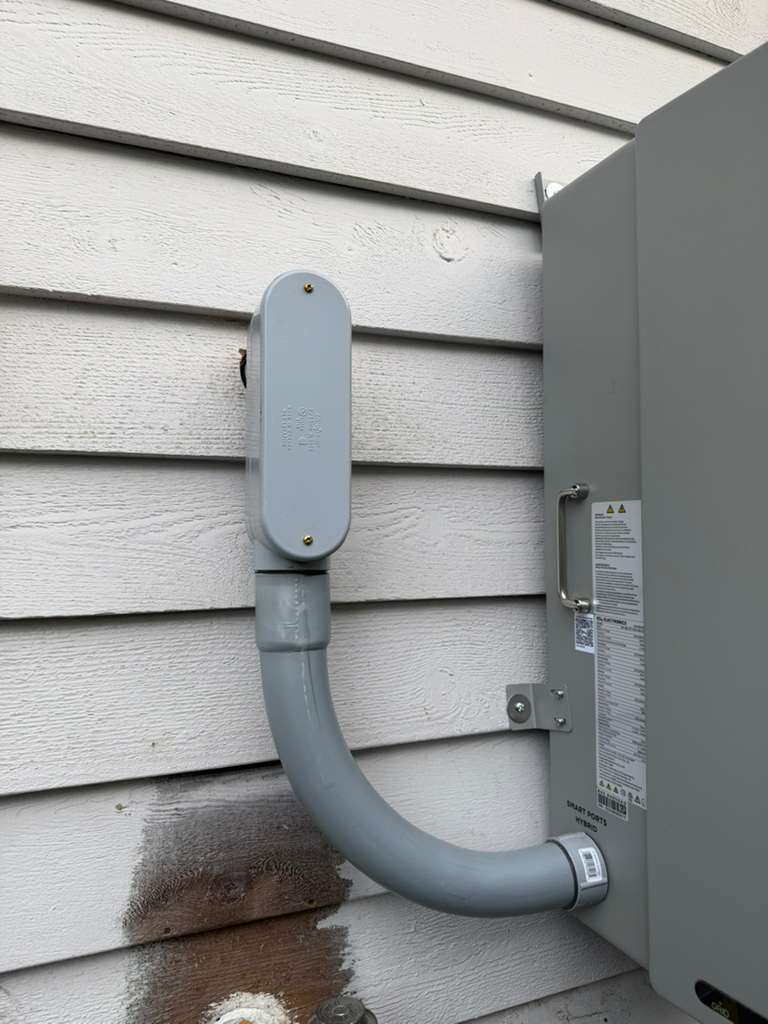 Conduit run to the GridBoss unit on a Redmond, WA home